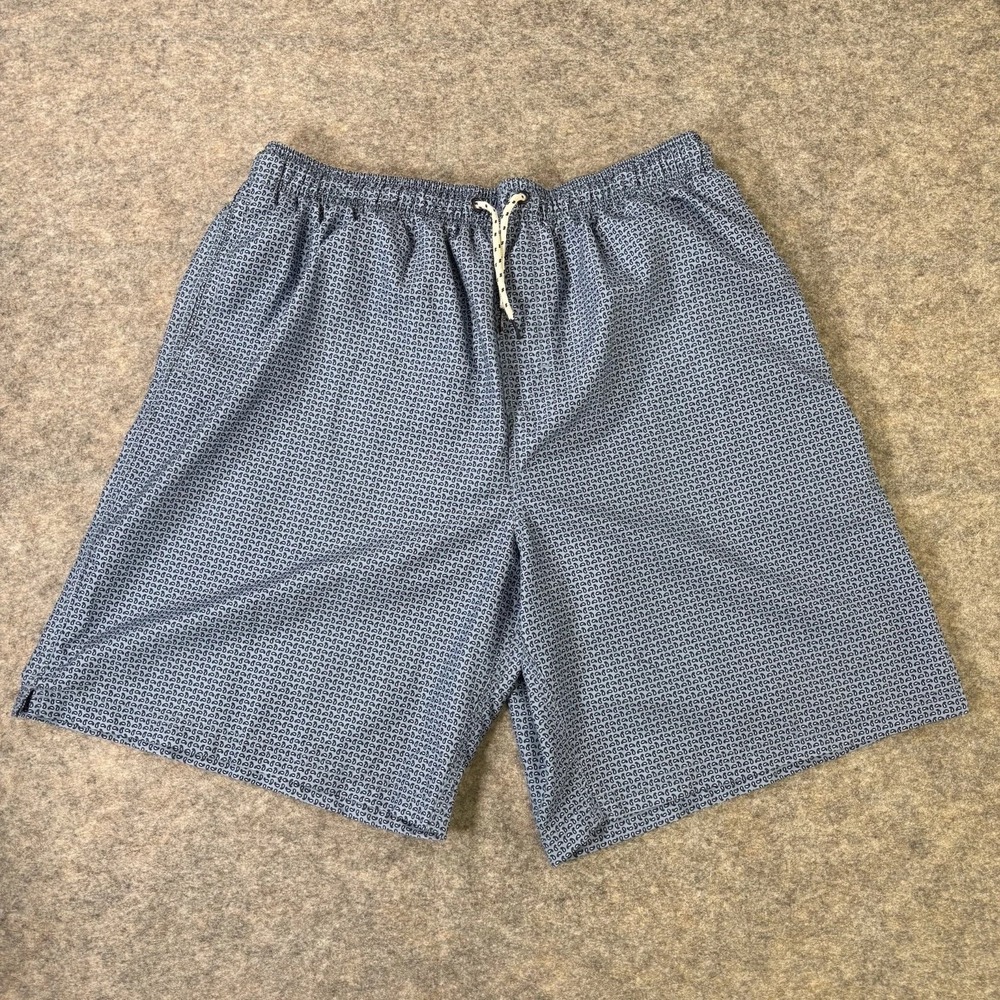 Nat Nast Swim Trunks Mens XL Blue Bathing Suit Elastic Waist Lined Shorts Print‎
